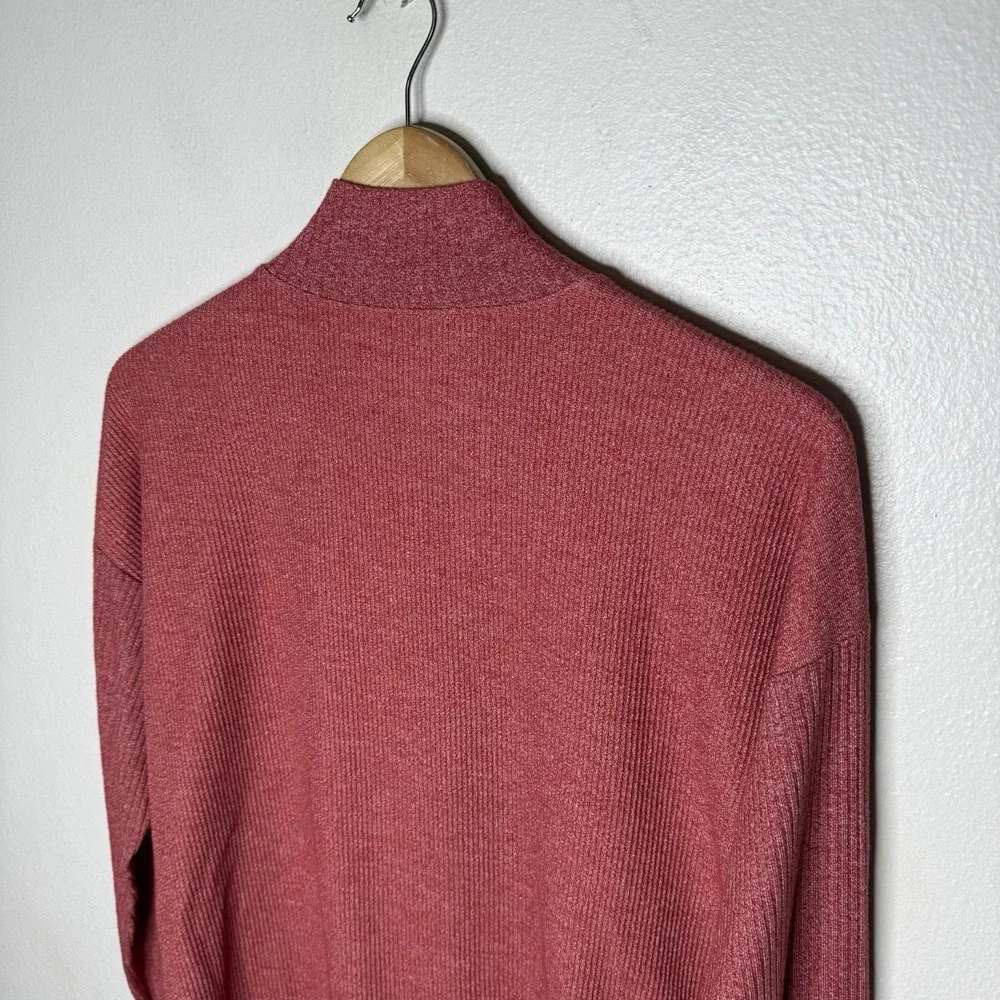 Soft Surroundings Lhami Full‎ Zip Ribbed Cardigan Womens Large Sweater Mock Neck